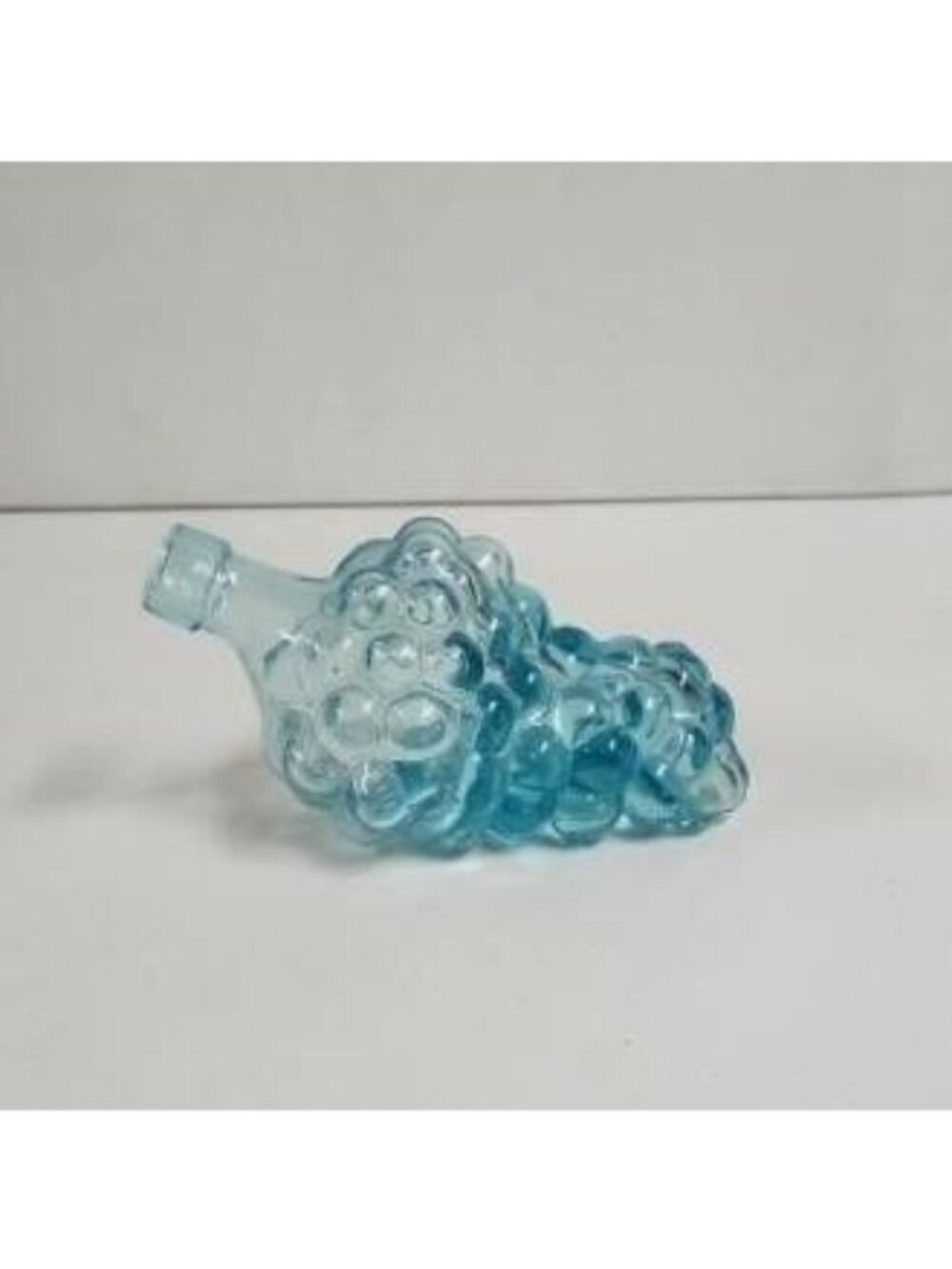 Vintage Blue Glass Grape Cluster Decanter Bottle UV Reactive - Picture 6 of 11